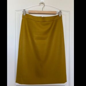 Jcrew mustard yellow pencil skirt